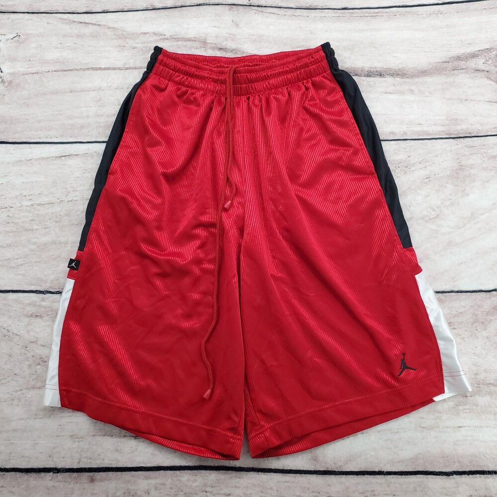 Jordan Jumpman Men's Shorts Medium Red Black White Dri Fit Athletic 3 Pockets